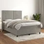 Box spring bed with light gray velvet mattress 140x200 cm by , Beds and slatted bases - Ref: Foro24-3142965, Price: 461,11 €,...