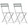 Garten Bistrotisch und Stühle 3 Stück grauer Stahl von vidaXL, Gartensets - Ref: Foro24-44355, Preis: 136,44 €, Rabatt: %