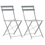 Garten Bistrotisch und Stühle 3 Stück grauer Stahl von vidaXL, Gartensets - Ref: Foro24-44355, Preis: 144,53 €, Rabatt: %