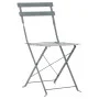 Garten Bistrotisch und Stühle 3 Stück grauer Stahl von vidaXL, Gartensets - Ref: Foro24-44355, Preis: 136,44 €, Rabatt: %