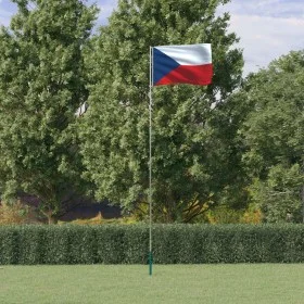 Mast and flag of Czech Republic aluminum 5.55 m by , Flags and windsocks - Ref: Foro24-3147139, Price: 51,96 €, Discount: %