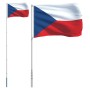 Mástil y bandera de República Checa aluminio 5,55 m
