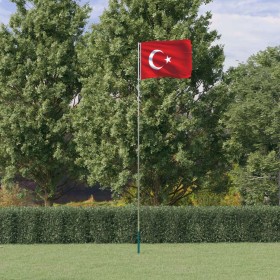 Mástil y bandera de Turquía aluminio 5,55 m