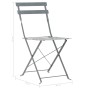 Garten Bistrotisch und Stühle 3 Stück grauer Stahl von vidaXL, Gartensets - Ref: Foro24-44355, Preis: 144,53 €, Rabatt: %