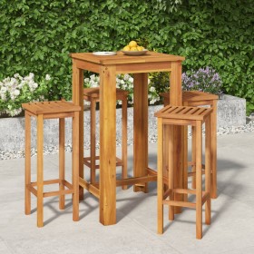 High garden table and stools 5 pcs solid acacia wood by , Garden sets - Ref: Foro24-3154387, Price: 308,16 €, Discount: %