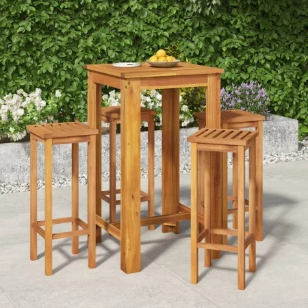High garden table and stools 5 pcs solid acacia wood by , Garden sets - Ref: Foro24-3154387, Price: 278,11 €, Discount: %