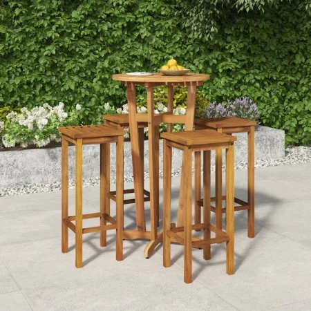 High garden table and stools 5 pcs solid acacia wood by , Garden sets - Ref: Foro24-3154385, Price: 238,12 €, Discount: %