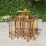 Hoher Gartentisch und Hocker, 5 Stück, massives Akazienholz von , Gartensets - Ref: Foro24-3154385, Preis: 276,09 €, Rabatt: %