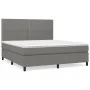 Box spring bed with dark gray fabric mattress 160x200 cm by , Beds and slatted bases - Ref: Foro24-3141706, Price: 545,32 €, ...