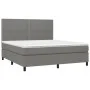 Box spring bed with dark gray fabric mattress 160x200 cm by , Beds and slatted bases - Ref: Foro24-3141706, Price: 545,32 €, ...