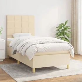 Box spring bed with cream fabric mattress 80x200 cm by , Beds and slatted bases - Ref: Foro24-3142294, Price: 337,40 €, Disco...
