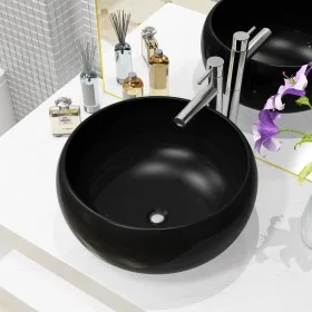 Round black ceramic sink 40x15 cm by vidaXL, Sinks - Ref: Foro24-142735, Price: 51,61 €, Discount: %