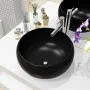 Lavabo redondo de cerámica negro 40x15 cm de vidaXL, Lavabos - Ref: Foro24-142735, Precio: 59,79 €, Descuento: %