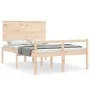 Bed for seniors with solid wood headboard 140x200cm by , Beds and slatted bases - Ref: Foro24-3195481, Price: 162,06 €, Disco...