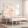 Bed for seniors with solid wood headboard 140x200cm by , Beds and slatted bases - Ref: Foro24-3195481, Price: 162,06 €, Disco...