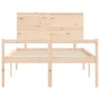 Bed for seniors with solid wood headboard 140x200cm by , Beds and slatted bases - Ref: Foro24-3195481, Price: 164,18 €, Disco...
