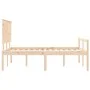 Bed for seniors with solid wood headboard 140x200cm by , Beds and slatted bases - Ref: Foro24-3195481, Price: 162,06 €, Disco...
