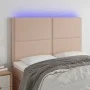 Kopfteil mit LED-Beleuchtung, Cappuccino-Kunstleder, 144 x 5 x 118/128 cm von , Kopf- und Fußteile - Ref: Foro24-3122379, Pre...