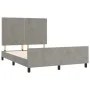 Bed frame with light gray velvet headboard 140x190cm by , Beds and slatted bases - Ref: Foro24-3125690, Price: 183,47 €, Disc...