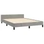 Bed frame with light gray velvet headboard 140x190cm by , Beds and slatted bases - Ref: Foro24-3125690, Price: 183,47 €, Disc...
