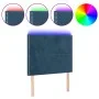 Headboard with LED lights dark blue velvet 80x5x118/128 cm by , Headboards and footboards - Ref: Foro24-3122318, Price: 66,70...