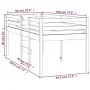 Hochbett aus massivem Kiefernholz 90x190 cm von , Betten und Lattenroste - Ref: Foro24-821614, Preis: 140,65 €, Rabatt: %