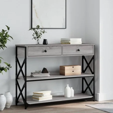 Mesa consola madera de ingeniería gris Sonoma 100x28x75 cm de , Mesas auxiliares - Ref: Foro24-834193, Precio: 103,38 €, Desc...