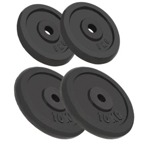 Cast iron weight plates 4 pcs 2x10 kg+2x5 kg by vidaXL, free weight - Ref: Foro24-91395, Price: 135,80 €, Discount: %