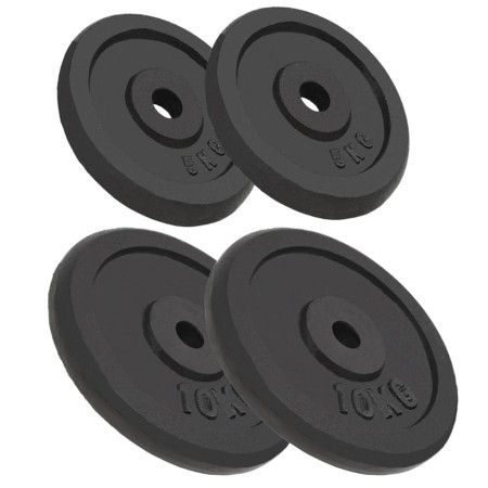 Gusseisen-Hantelscheiben 4 Stück 2x10 kg+2x5 kg von vidaXL, freies Gewicht - Ref: Foro24-91395, Preis: 135,80 €, Rabatt: %