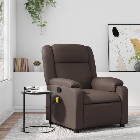 Sillón de masaje reclinable cuero sintético marrón by , Armchairs - Ref: Foro24-373531, Price: 240,96 €, Discount: %