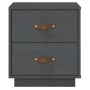 Nachttische 2 Stück massives graues Kiefernholz 40x34x45 cm von vidaXL, Nachttische - Ref: Foro24-818330, Preis: 97,31 €, Rab...