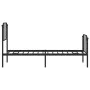 Estructura de cama con cabecero y estribo metal negro 75x190 cm de , Camas y somieres - Ref: Foro24-373895, Precio: 68,04 €, ...