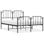 Estructura de cama con cabecero y estribo metal negro 135x190cm de , Camas y somieres - Ref: Foro24-373904, Precio: 97,77 €, ...