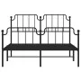 Estructura de cama con cabecero y estribo metal negro 135x190cm de , Camas y somieres - Ref: Foro24-373904, Precio: 97,77 €, ...