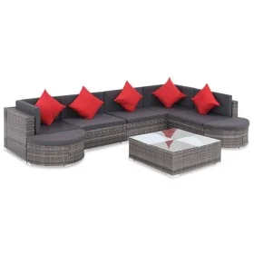 8-teiliges Gartenmöbel-Set und Kissen synthetisches Rattangrau von vidaXL, Gartensets - Ref: Foro24-44424, Preis: 814,20 €, R...