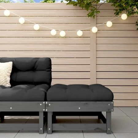 Massiver Gartenhocker aus grauer Kiefernholz von , Modulare Sofas für den Außenbereich - Ref: Foro24-825382, Preis: 76,25 €, ...