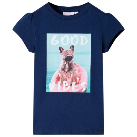Camiseta infantil azul marino 128 de , Camisetas para niños - Ref: Foro24-11217, Precio: 8,60 €