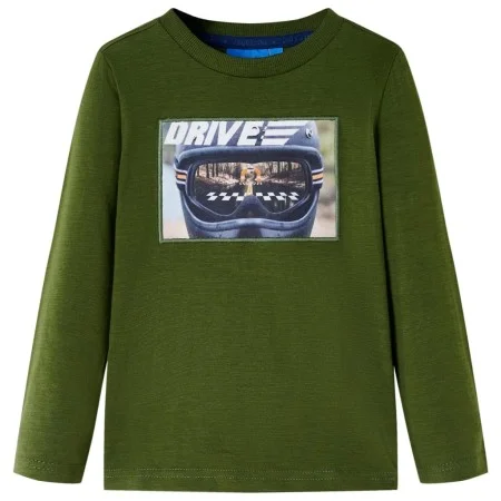 Dunkelkhaki Langarm-Kinder-T-Shirt, Größe 104. von , Kinder-T-Shirts - Ref: Foro24-12635, Preis: 8,75 €, Rabatt: %
