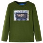 Dunkelkhaki Langarm-Kinder-T-Shirt 128 von , Kinder-T-Shirts - Ref: Foro24-12637, Preis: 8,85 €, Rabatt: %