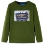 Dunkelkhaki Langarm-Kinder-T-Shirt 128 von , Kinder-T-Shirts - Ref: Foro24-12637, Preis: 8,75 €, Rabatt: %