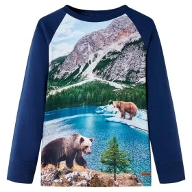 Kinder Langarmshirt in Marineblau, Größe 116. von , Kinder-T-Shirts - Ref: Foro24-12751, Preis: 9,12 €, Rabatt: %