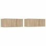 Set de muebles para TV 4 pzas madera contrachapada roble Sonoma