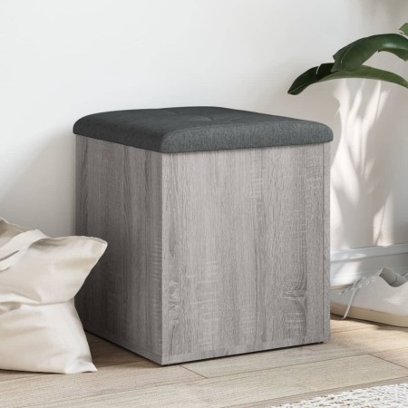 Banco con almacenaje madera ingeniería gris Sonoma 42x42x45 cm by , Benches for halls and storage - Ref: Foro24-835038, Price...