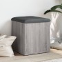 Banco con almacenaje madera ingeniería gris Sonoma 42x42x45 cm by , Benches for halls and storage - Ref: Foro24-835038, Price...