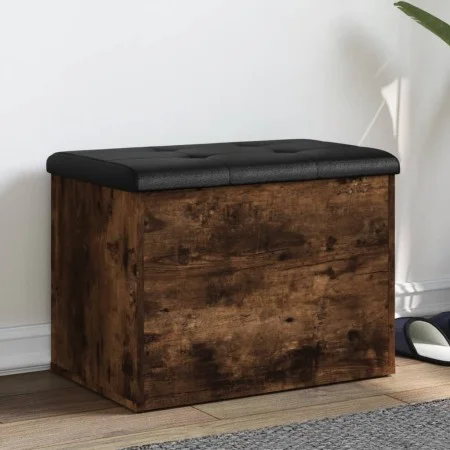 Banco con almacenaje madera ingeniería roble ahumado 62x42x45cm by , Benches for halls and storage - Ref: Foro24-835044, Pric...