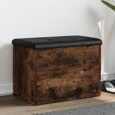 Banco con almacenaje madera ingeniería roble ahumado 62x42x45cm by , Benches for halls and storage - Ref: Foro24-835044, Pric...