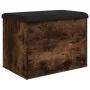 Banco con almacenaje madera ingeniería roble ahumado 62x42x45cm by , Benches for halls and storage - Ref: Foro24-835044, Pric...