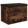 Banco con almacenaje madera ingeniería roble ahumado 62x42x45cm by , Benches for halls and storage - Ref: Foro24-835044, Pric...