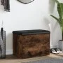 Banco con almacenaje madera ingeniería roble ahumado 62x42x45cm by , Benches for halls and storage - Ref: Foro24-835044, Pric...