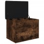 Bank mit Stauraum aus geräucherter Eichen-Ingenieurholz 62x42x45cm. von , Bänke für Hallen und Lager - Ref: Foro24-835044, Pr...